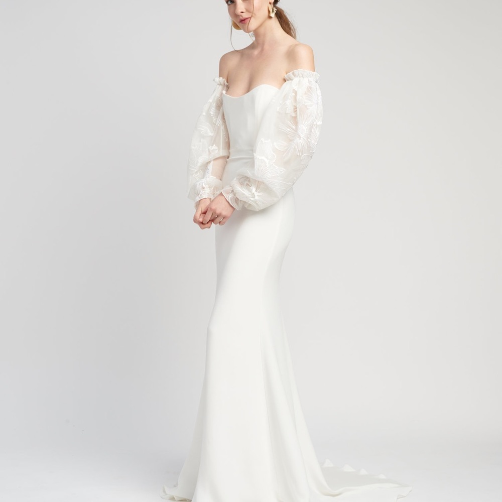 Alexandra Grecco “Reine” Gown With Sleeves Gem